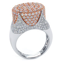 5.33ctw Natural Diamonds Men's Pave Ring Set In 14k Rose & White Gold