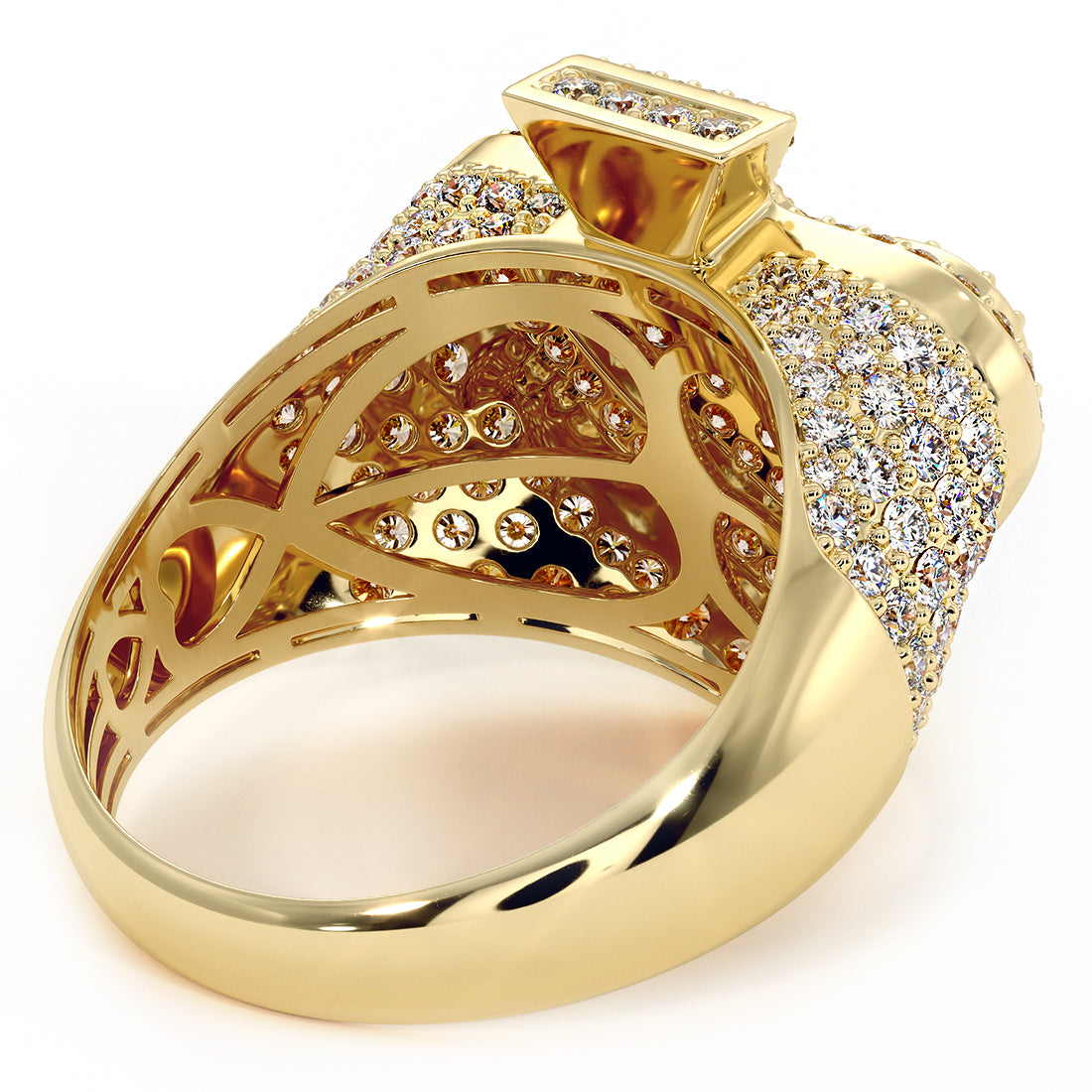 4.20ctw Natural Diamonds Men's Spaid Ring Set In 14k Yellow Gold
