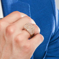 4.74ctw Natural Diamonds Men's Ring Set In 14k Rose Gold