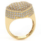 3.42ctw Natural Diamonds Men's Heart Ring Set In 14k Yellow Gold