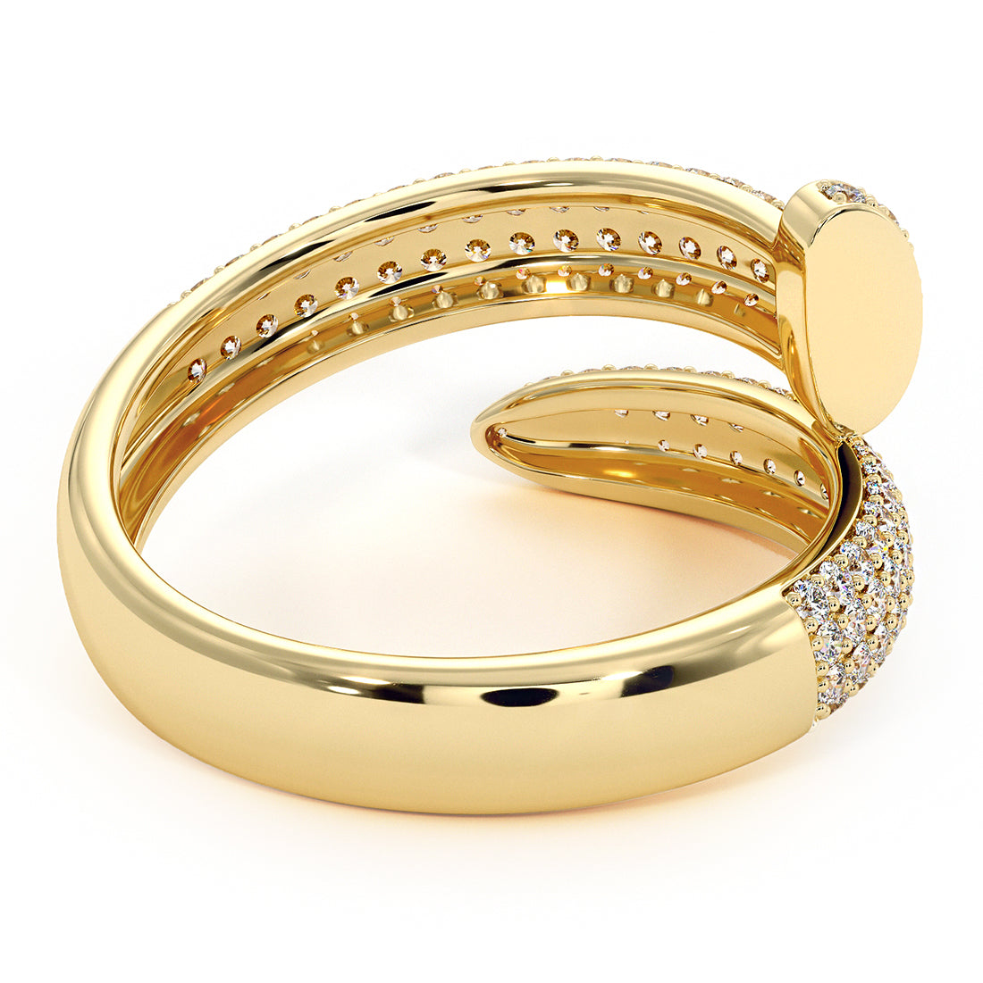 1.09ctw Natural Diamonds Men's Nail Ring Set In 14k Yellow Gold