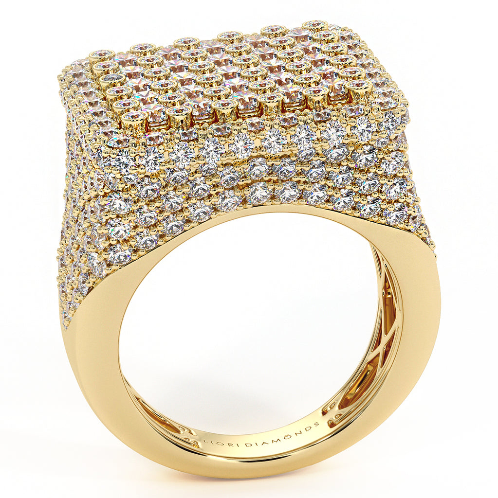 6.17ctw Natural Diamonds Men's Ring Set In 14k Yellow Gold