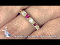 WBAJ-028 - 1.15 CTW Genuine Ruby & Diamond Wedding Band Anniversary Ring 14k Yellow Gold
