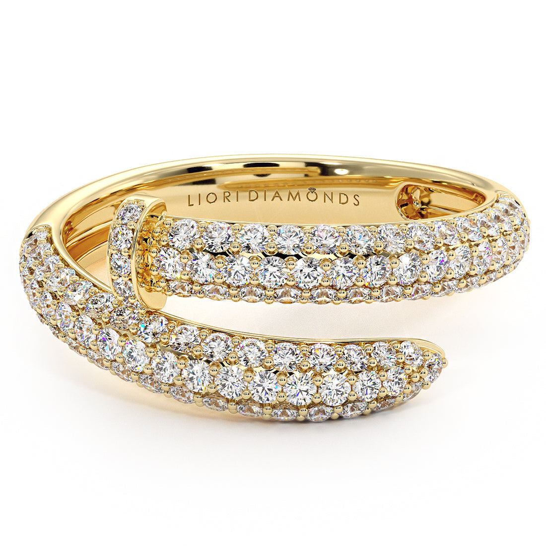 1.05ctw Ladies Nail Natural Diamond Ring Set In 14k Yellow Gold