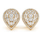 1.54ctw Diamonds Cluster Stud Earrings 14k Yellow Gold