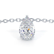 Carat Pear Shape Solitaire Diamond Pendant Set In 14k White