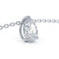 0.75 Carat Pear Shape Solitaire Diamond Pendant Set In 14k White Gold
