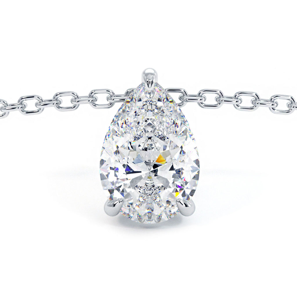 Showroom of 925 silver chain hanging diamond pendant set | Jewelxy - 203960
