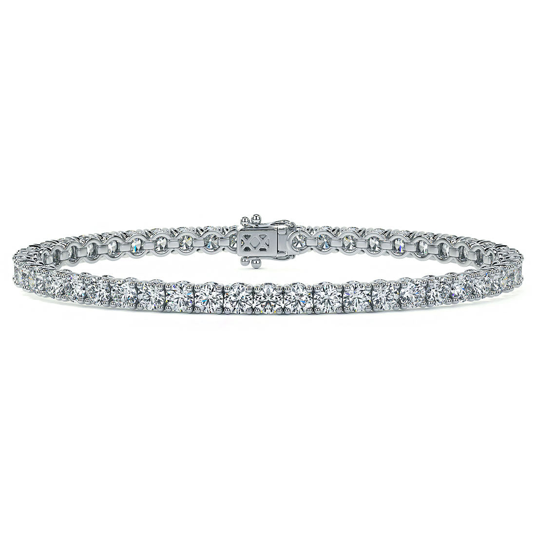 7.50ctw Round Brilliant Diamond Tennis Bracelet set in 14k White Gold