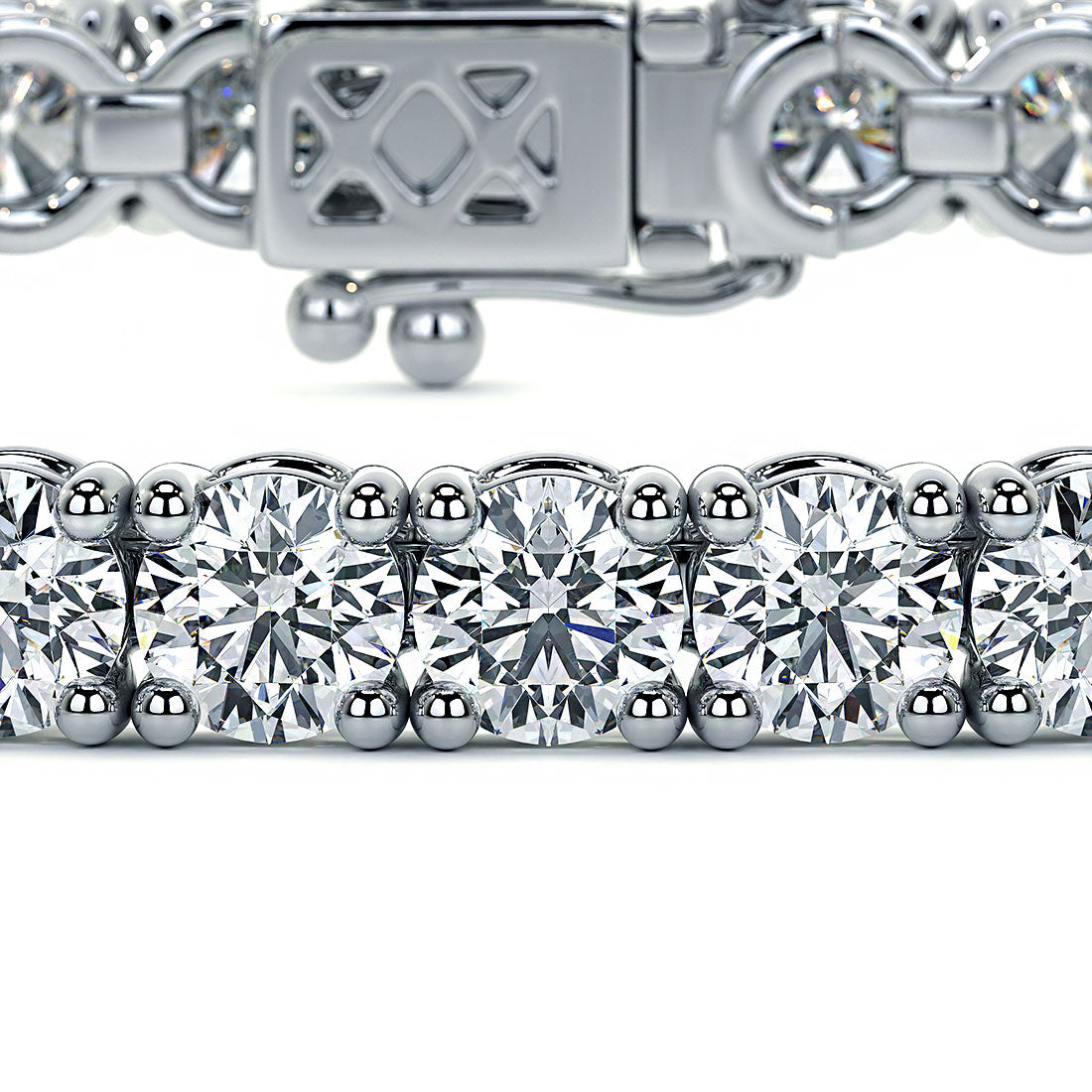 8.50ctw Round Brilliant Diamond Tennis Bracelet set in 14k White Gold
