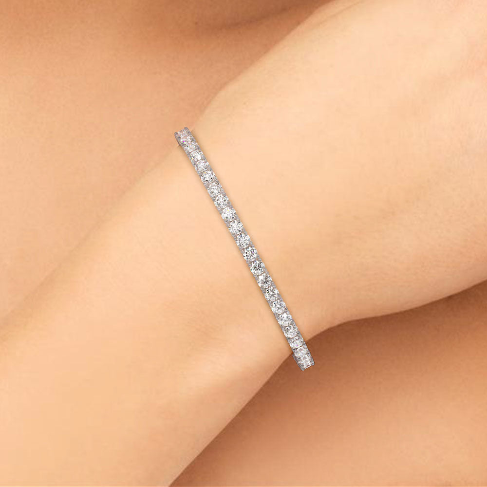 7.50ctw Round Brilliant Diamond Tennis Bracelet set in 14k White Gold