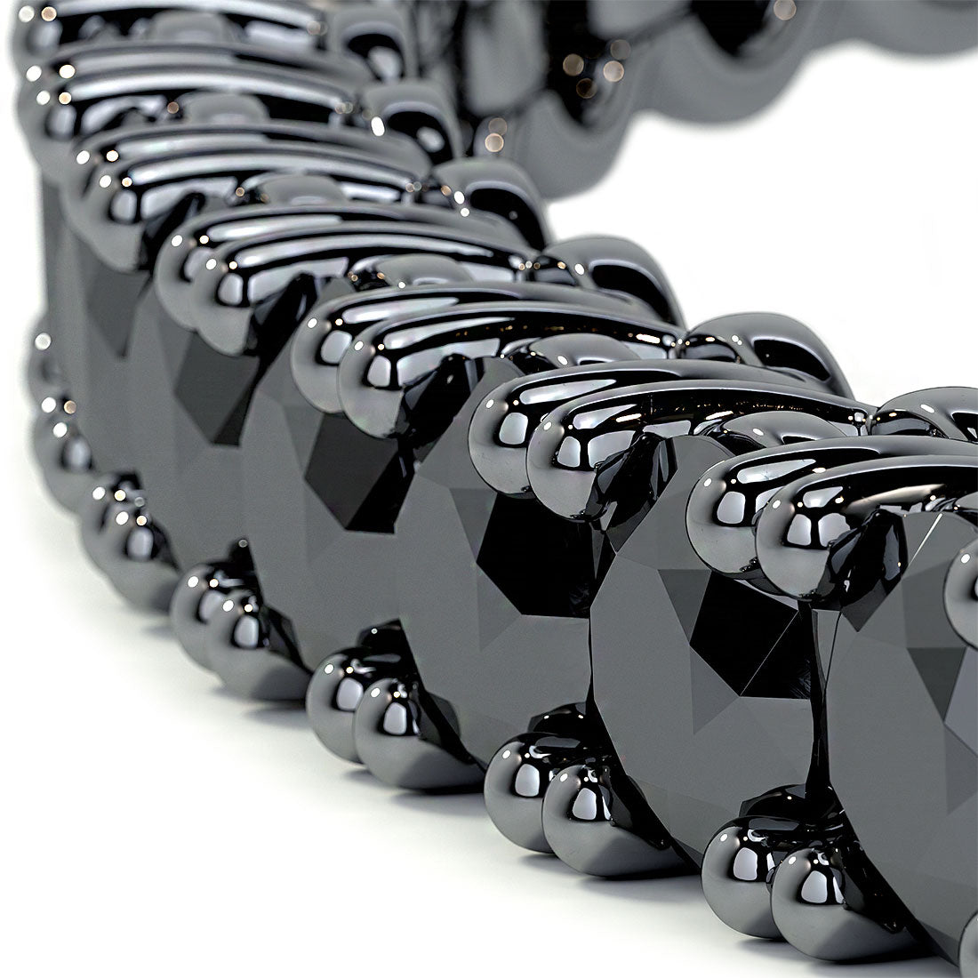 8.50ctw Round Brilliant Black Diamond Tennis Bracelet set in 14k Black Gold