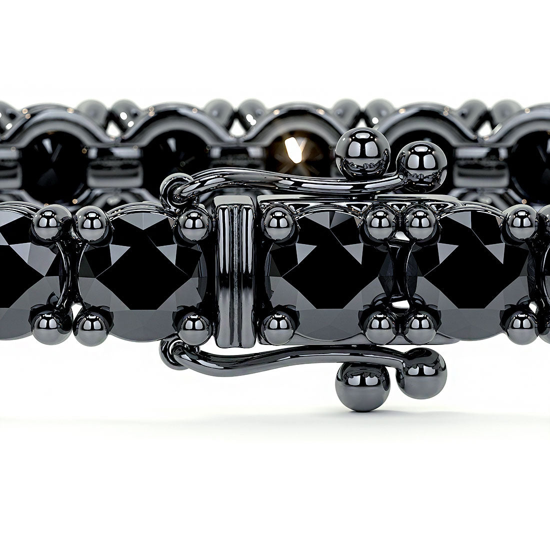 7.50ctw Round Brilliant Black Diamond Tennis Bracelet set in 14k Black Gold