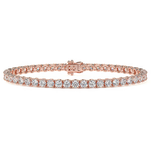 7.50ctw Round Brilliant Diamond Tennis Bracelet set in 14k Rose Gold