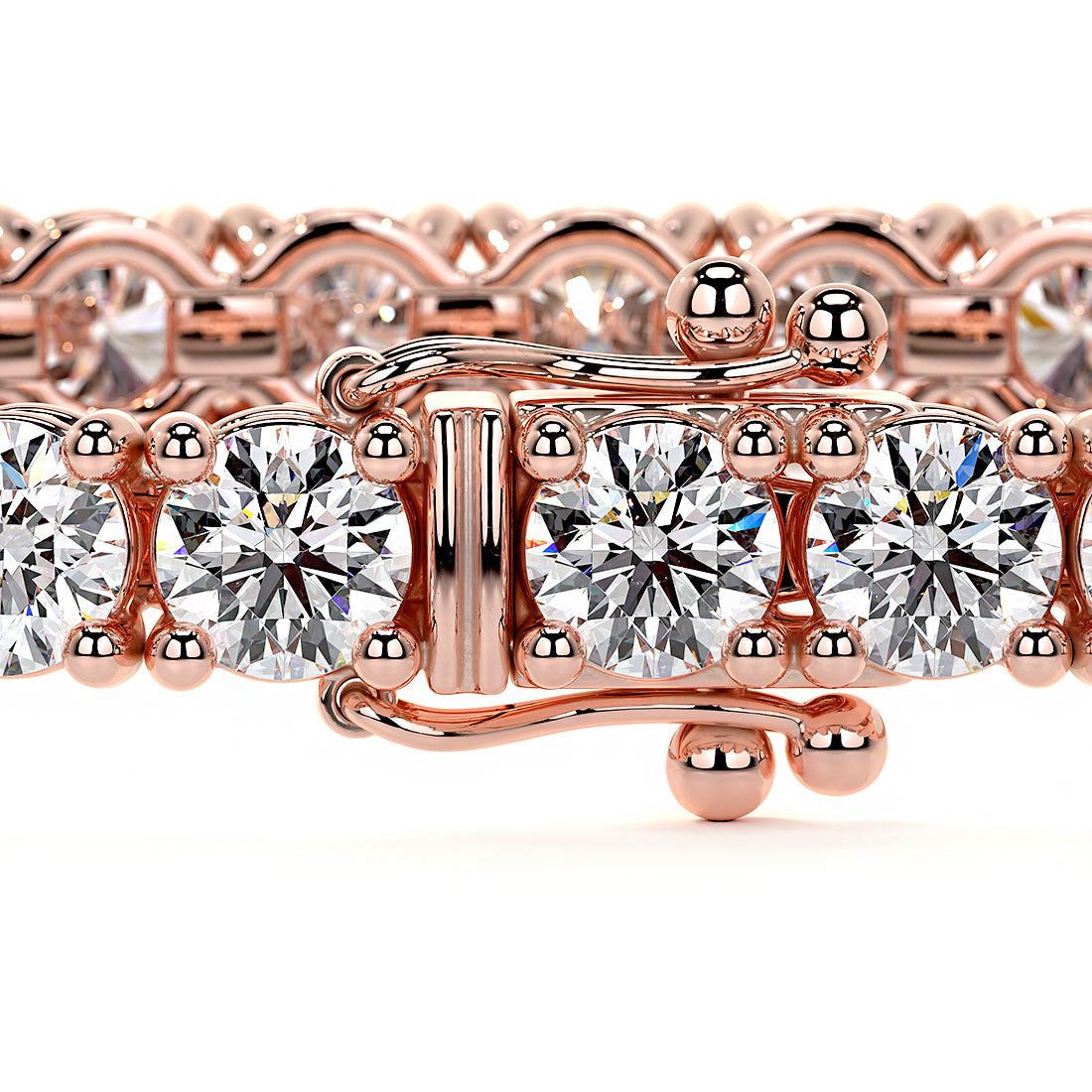 8.50ctw Round Brilliant Diamond Tennis Bracelet set in 14k Rose Gold