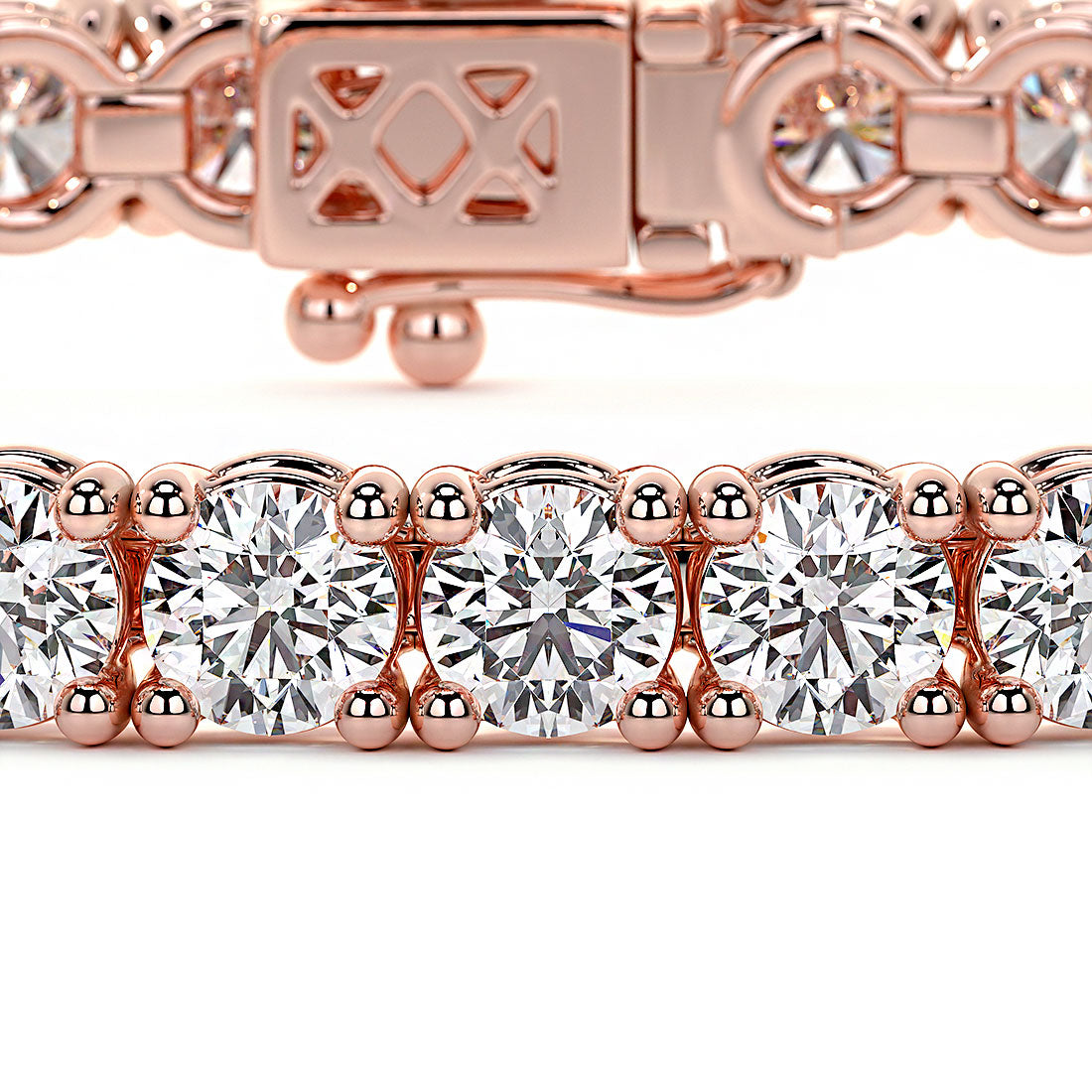 7.50ctw Round Brilliant Diamond Tennis Bracelet set in 14k Rose Gold