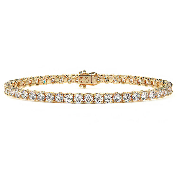 8.50ctw Round Brilliant Diamond Tennis Bracelet set in 14k Yellow Gold