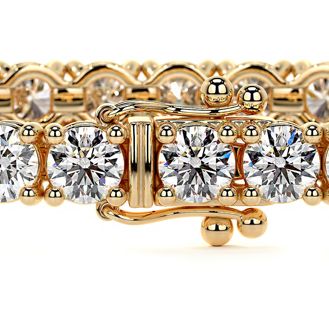 7.50ctw Round Brilliant Diamond Tennis Bracelet set in 14k Yellow Gold