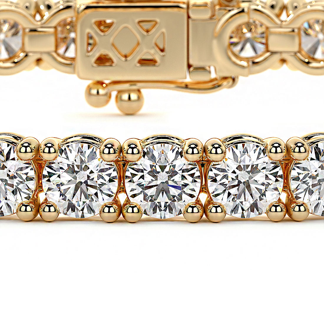 7.50ctw Round Brilliant Diamond Tennis Bracelet set in 14k Yellow Gold