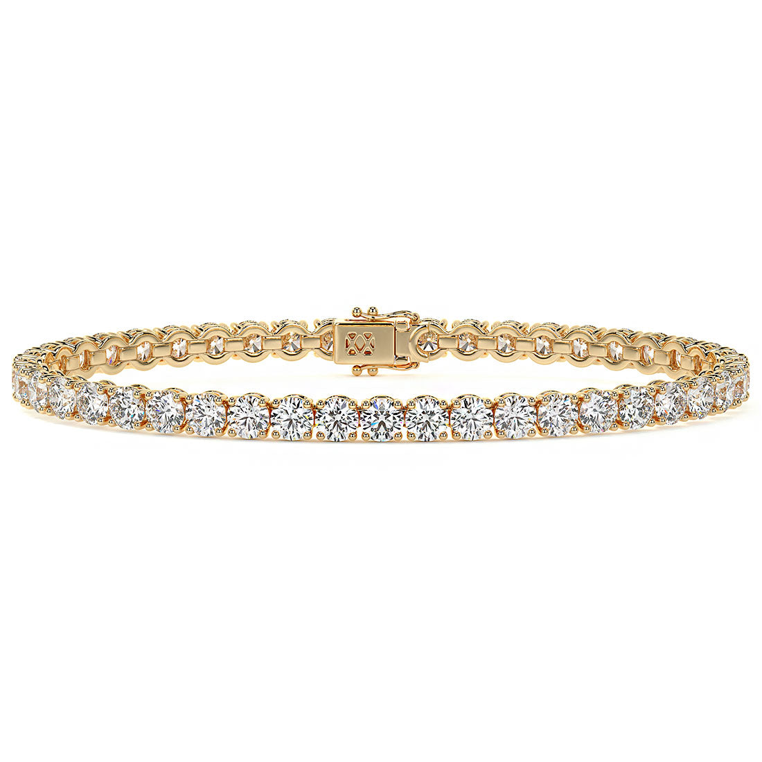 9.50ctw Round Brilliant Diamond Tennis Bracelet set in 14k Yellow Gold