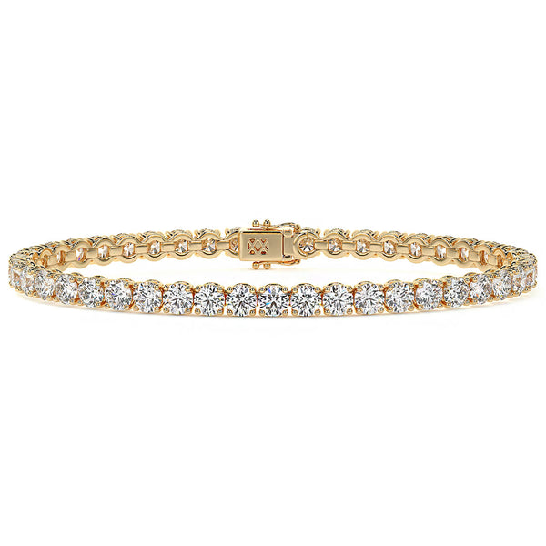 9.50ctw Round Brilliant Diamond Tennis Bracelet set in 14k Yellow Gold