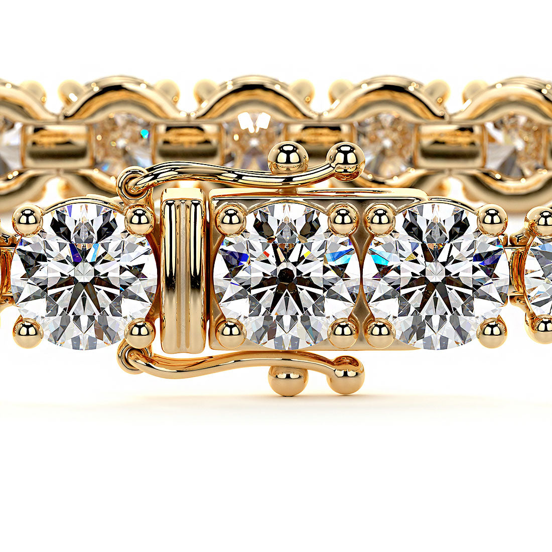 9.50ctw Round Brilliant Diamond Tennis Bracelet set in 14k Yellow Gold