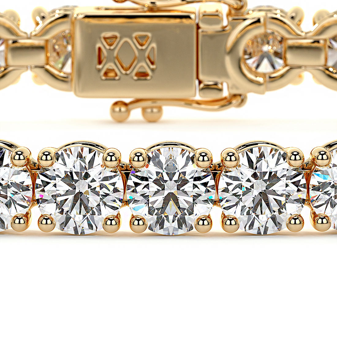 9.50ctw Round Brilliant Diamond Tennis Bracelet set in 14k Yellow Gold