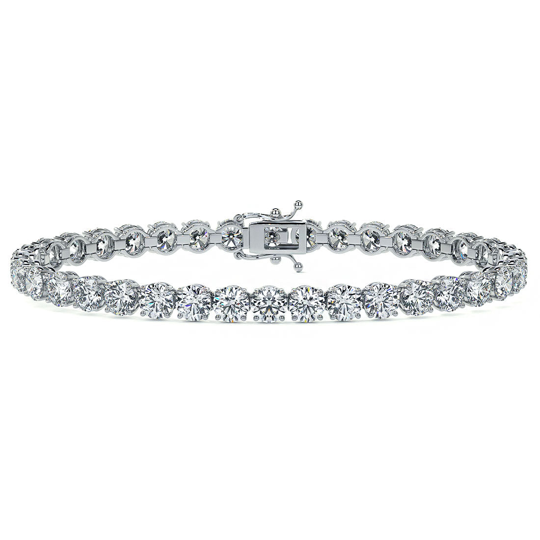 12.00ctw Round Brilliant Diamond Tennis Bracelet set in 14k White Gold