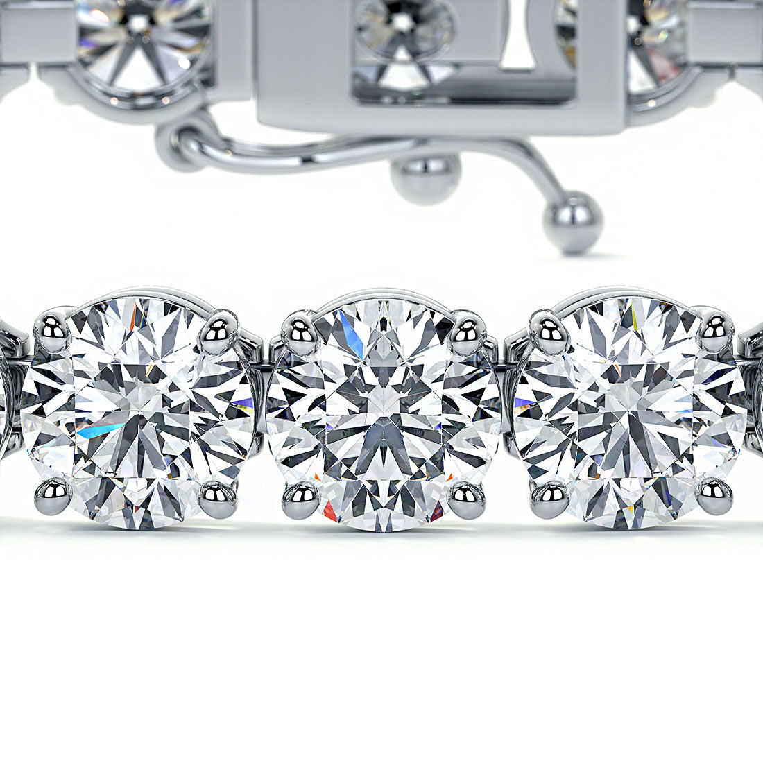 12.00ctw Round Brilliant Diamond Tennis Bracelet set in 14k White Gold