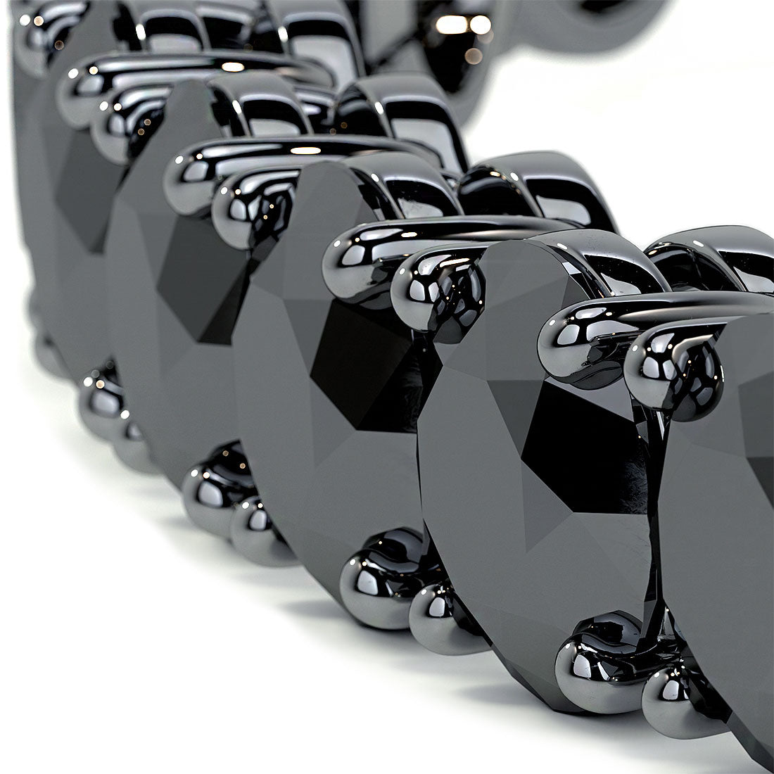 12ctw Round Brilliant Black Diamond Tennis Bracelet set in 14k Black Gold