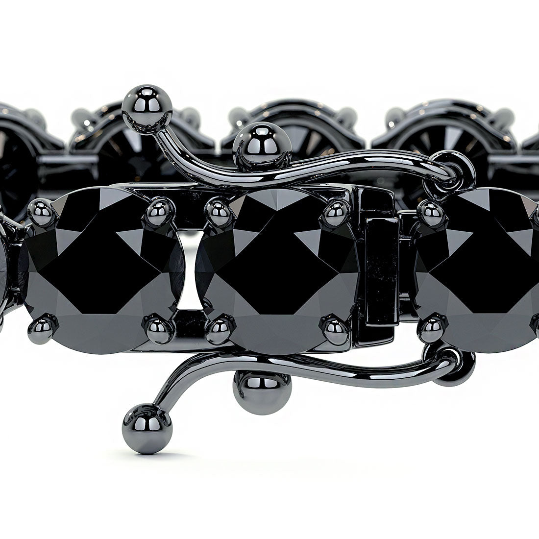 12ctw Round Brilliant Black Diamond Tennis Bracelet set in 14k Black Gold