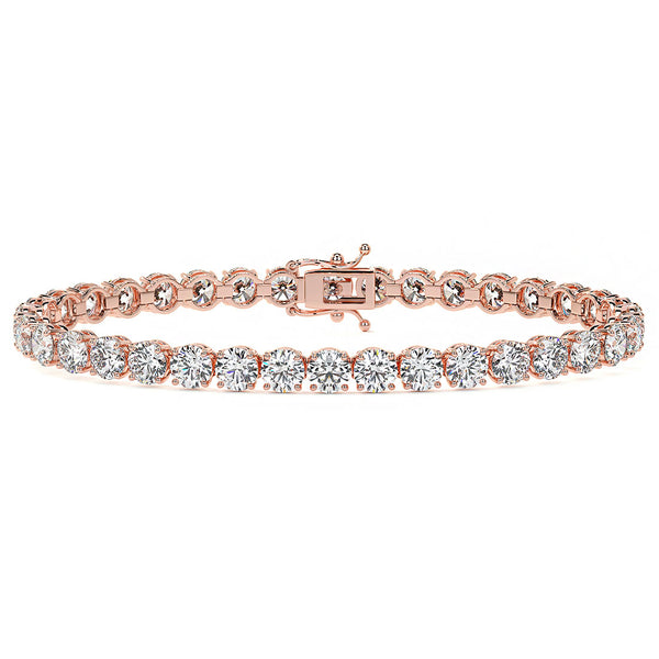 12ctw Round Brilliant Diamond Tennis Bracelet set in 14k Rose Gold