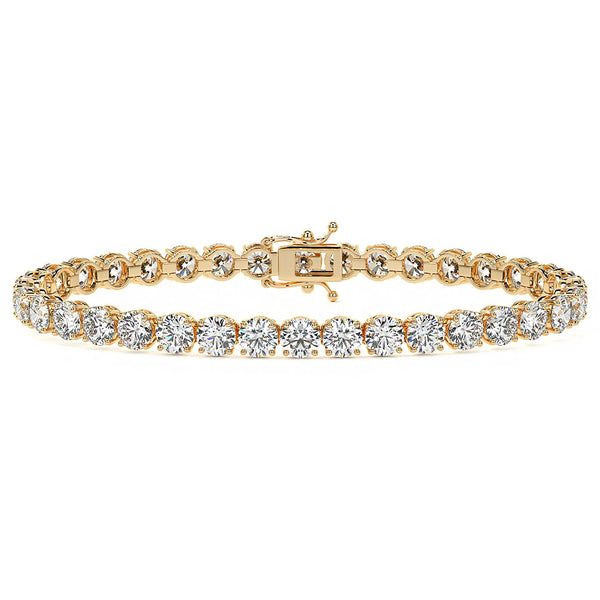 12ctw Round Brilliant Diamond Tennis Bracelet set in 14k Yellow Gold