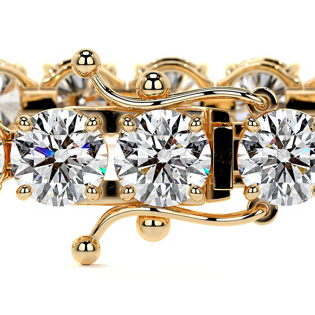 12ctw Round Brilliant Diamond Tennis Bracelet set in 14k Yellow Gold