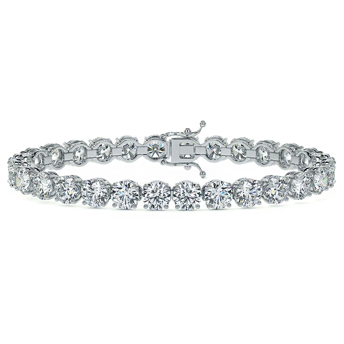21.00ctw Round Brilliant Diamond Tennis Bracelet set in 14k White Gold