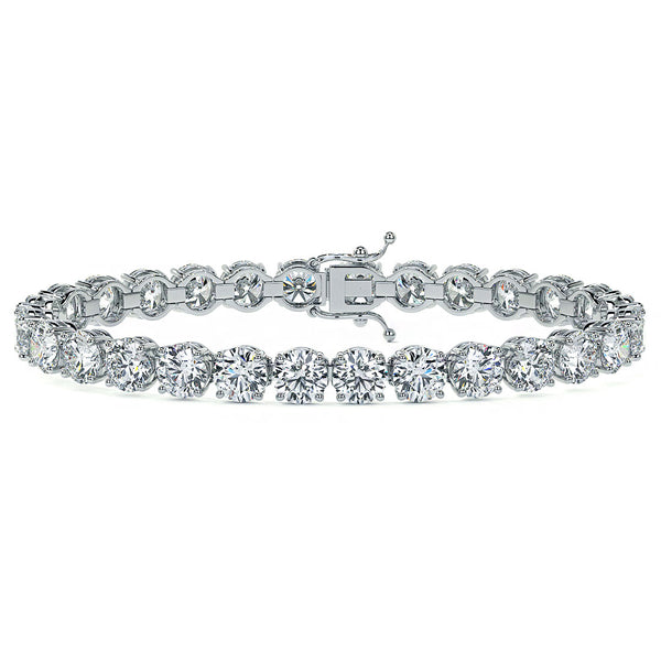 21.00ctw Round Brilliant Diamond Tennis Bracelet set in 14k White Gold