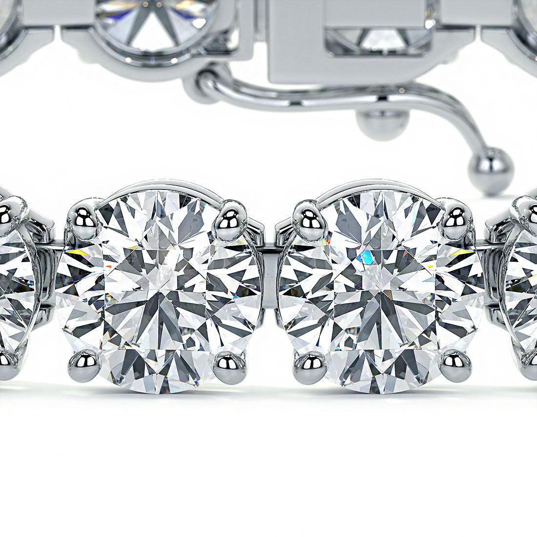 21.00ctw Round Brilliant Diamond Tennis Bracelet set in 14k White Gold