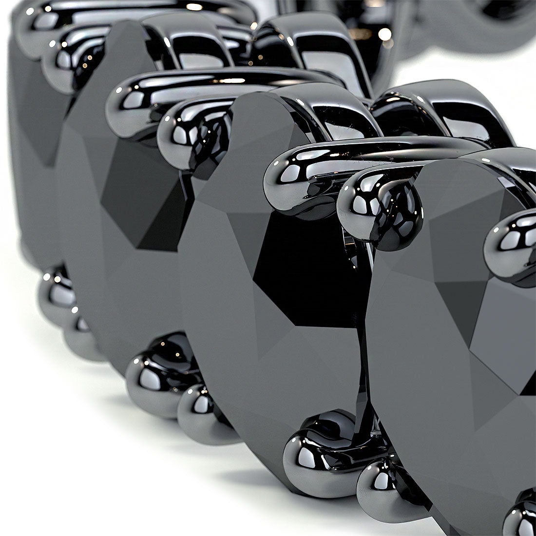 21.00ctw Round Brilliant Black Diamond Tennis Bracelet set in 14k Black Gold