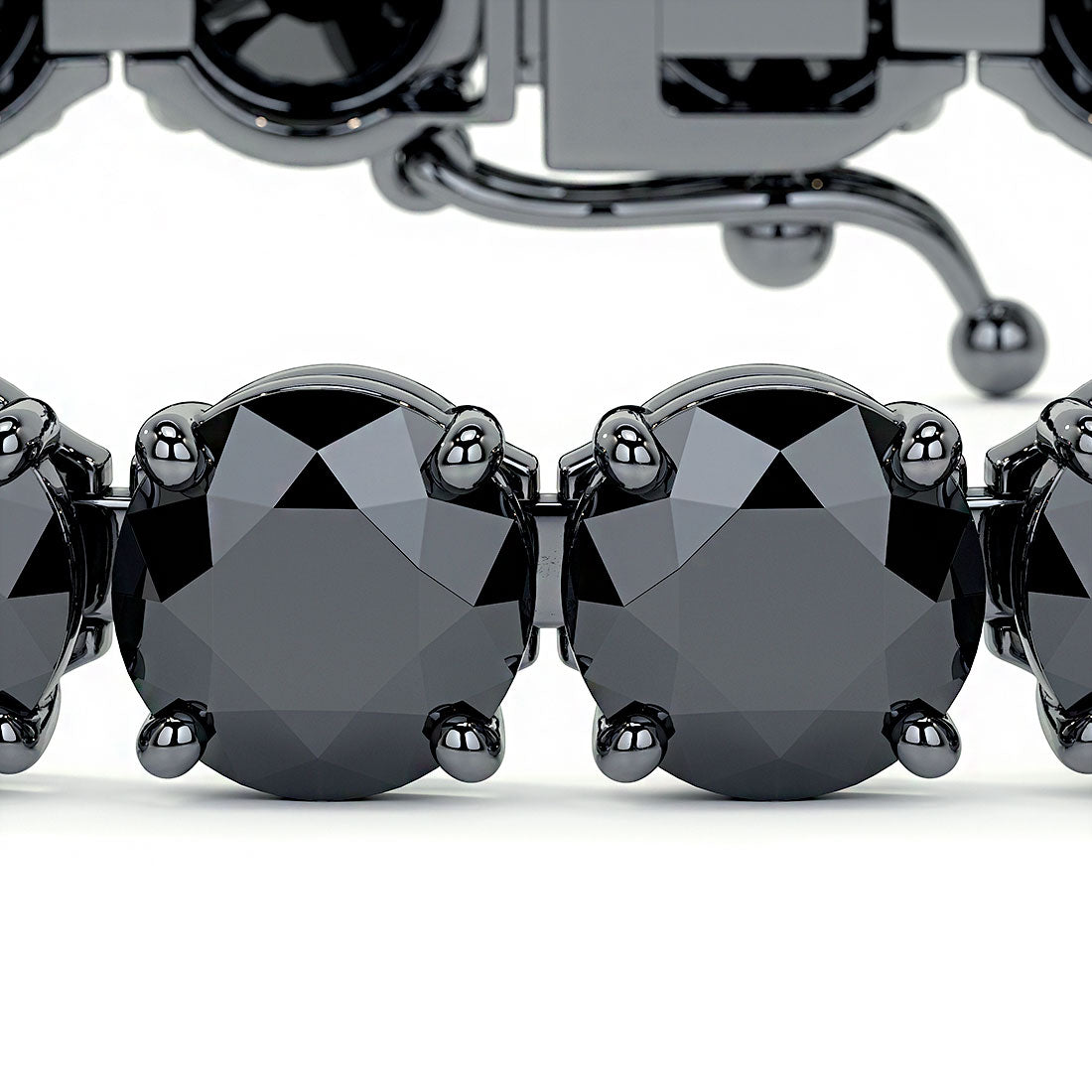 21.00ctw Round Brilliant Black Diamond Tennis Bracelet set in 14k Black Gold