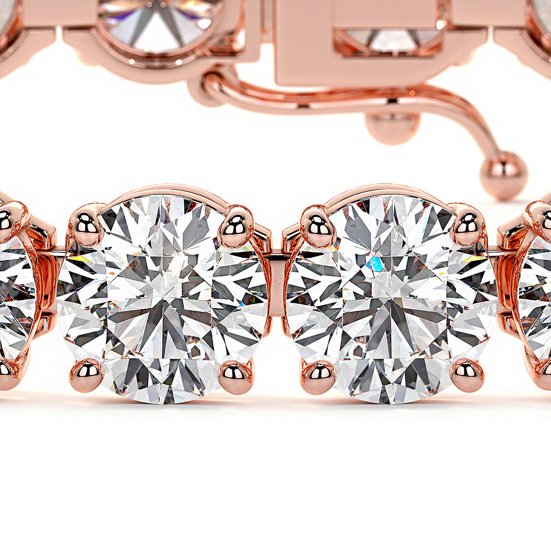 21.00ctw Round Brilliant Diamond Tennis Bracelet set in 14k Rose Gold