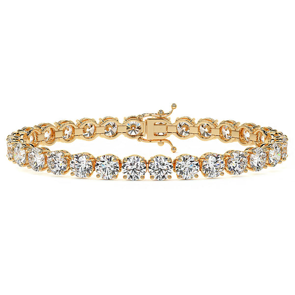 21.00ctw Round Brilliant Diamond Tennis Bracelet set in 14k Yellow Gold