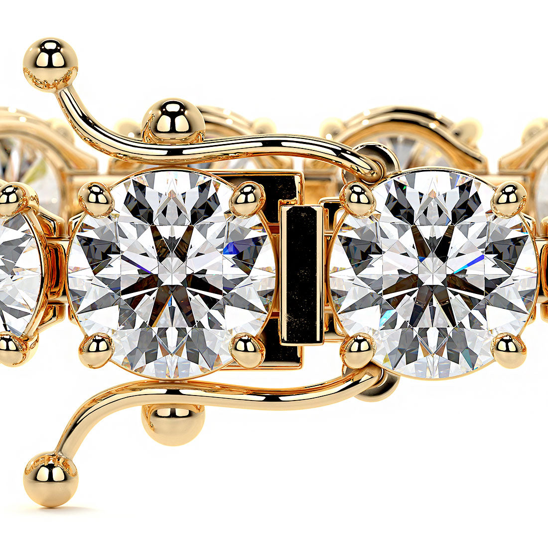 21.00ctw Round Brilliant Diamond Tennis Bracelet set in 14k Yellow Gold