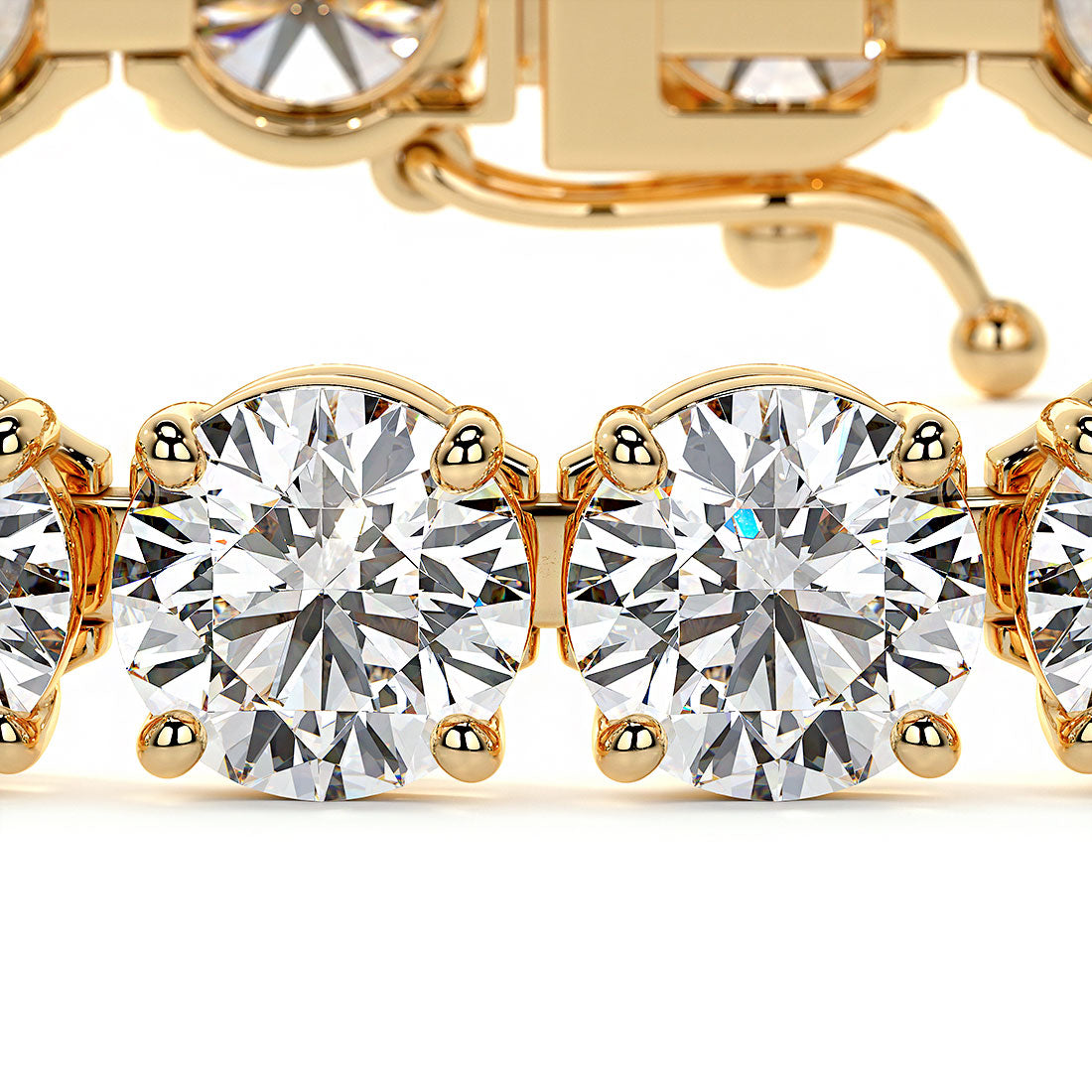 21.00ctw Round Brilliant Diamond Tennis Bracelet set in 14k Yellow Gold