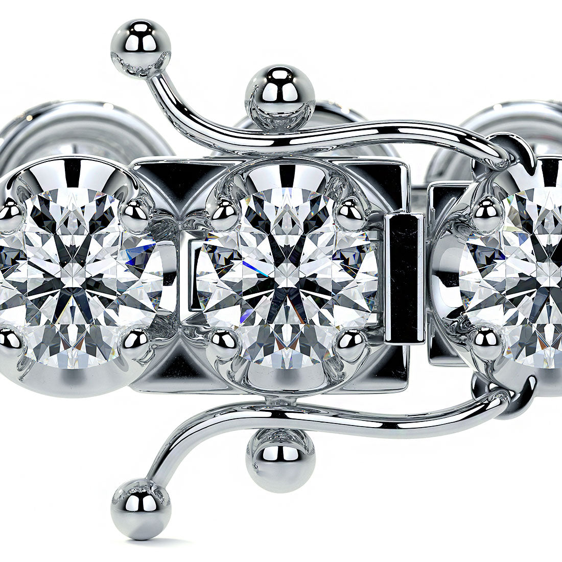 8.50ctw Round Brilliant Buttercup Diamond Tennis Bracelet set in 14k White Gold