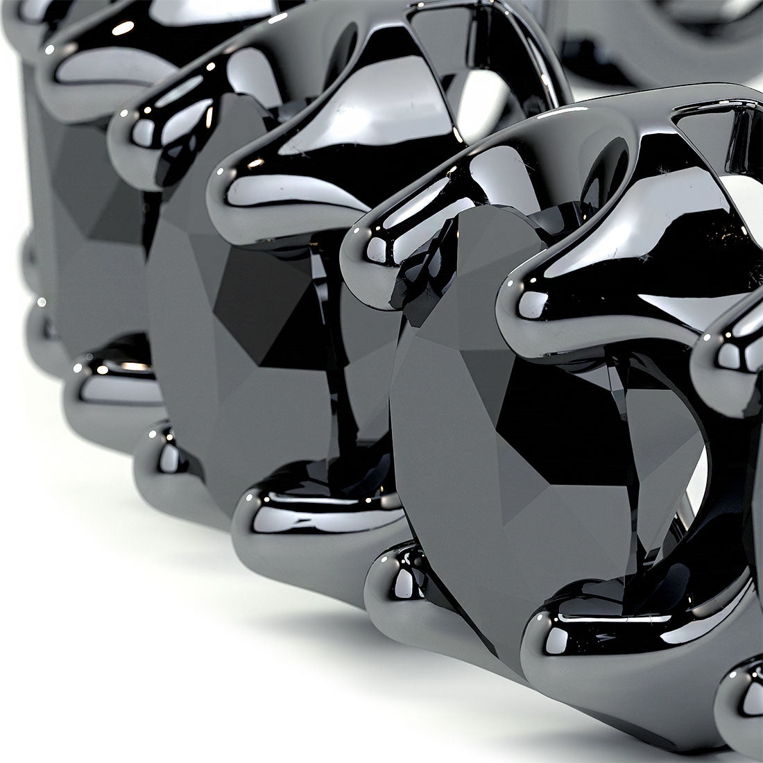 8.50ctw Round Brilliant Buttercup Black Diamond Tennis Bracelet set in 14k Black Gold