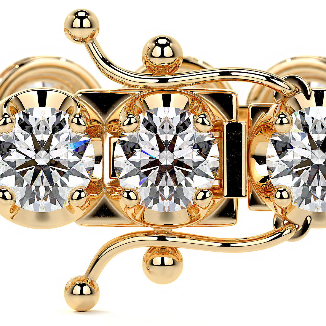 8.50ctw Round Brilliant Buttercup Diamond Tennis Bracelet set in 14k Yellow Gold