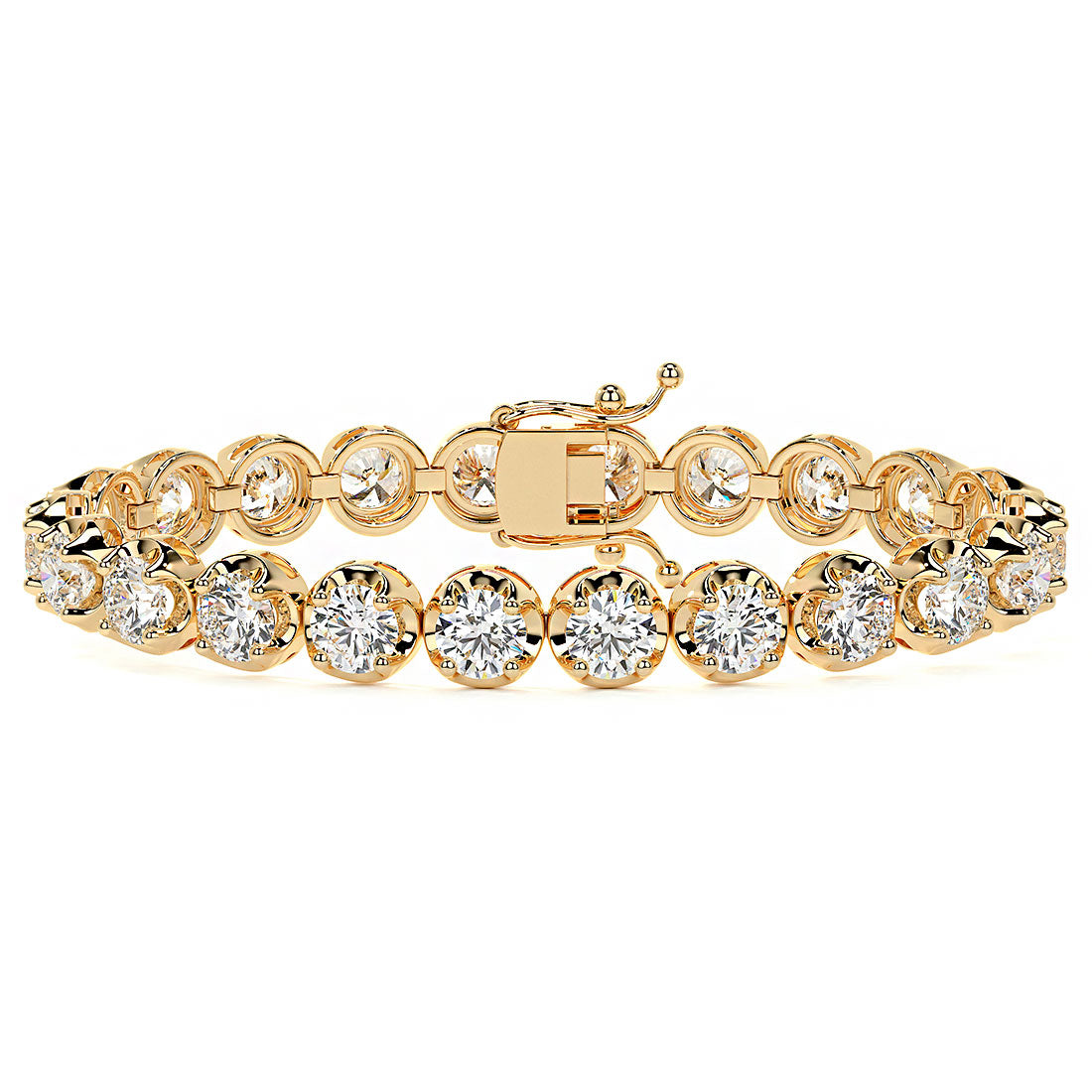 11.00ctw Round Brilliant Buttercup Diamond Tennis Bracelet set in 14k Yellow Gold