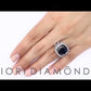 BDR-254 - 10.34 Carat Certified Black Diamond Engagement Ring Pave Halo 18k White Gold
