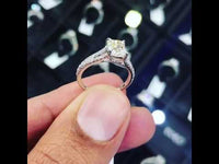 ER-1011 - 1.25 Carat H-VS2 Cushion Cut Natural Diamond Engagement Ring 18k White Gold