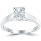 0.90 Carat F-SI1 Radiant Cut Diamond Solitaire Engagement Ring 14k White Gold